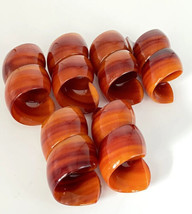 6 Vintage Curlicue Butterscotch Swirl Napkin Rings - £39.56 GBP