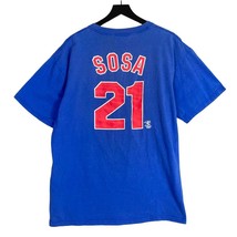 Majestic Sammy Sosa #21 Chicago Cubs MLB Blue Graphic T-Shirt Men&#39;s XL Vintage - £23.33 GBP