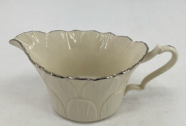 Lenox 6 in Gravy Boat Only Sauce Server Platinum Silver Edge Dining Made... - £23.73 GBP