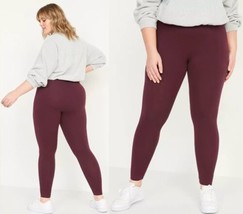 Old Navy Women&#39;s High Rise Burgundy Leggings Size 3X NWT - $13.99