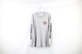 Vintage Harley Davidson Mens Large Distressed Spell Out Long Sleeve T-Shirt Gray - £38.91 GBP