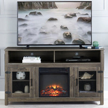 Modern Farmhouse TV Stand with Electric Fireplace, Fit up to 65&quot; Flat Screen TV - £259.30 GBP