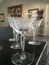 Vintage Elegant Cambridge Champagne or Cordial Glass 5 inch&#39;s tall set of 5 - £75.20 GBP