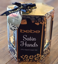 bebe Satin Hands 4 pc Hand Cream Set Coconut Almond Berry Honey 4oz each - £23.60 GBP