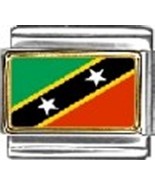 Saint Kitts and Nevis Photo Flag Italian Charm Bracelet Jewelry Link - $6.88