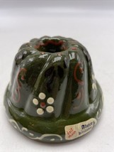 Alsace Mold Pottery France Green Bundt Mini 4&quot; French Country Hand Painted - £54.70 GBP