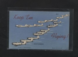 Vintage Postcard Linen Scout Bombers Planes Airplanes WW II Keep &#39;em Flying - £5.47 GBP