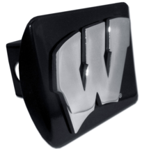 university of wisconsin black trailer hitch cover usa made - £63.94 GBP
