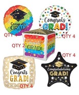 Lot of 18 - 18&quot; Graduation Grad Foil Mylar Helium Balloon Store Supply R... - $334.93 MXN