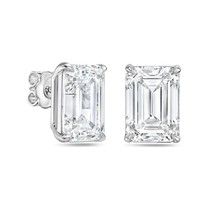 Diana M Jewels 12 Carat Emerald Cut Lab Grown Diamond Prong Stud Earrings Size - €6.745,27 EUR
