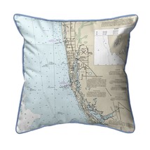 Betsy Drake Naples Bay, FL Nautical Map Extra Large Zippered Indoor Outdoor - £63.28 GBP