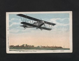Vintage Postcard Linen US Army Aeroplane Bi Plane Airplane WW II - £4.69 GBP
