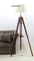 Vintage Classic Teak Wood Tripod Floor Lamp Nautical Floor Home Decor lamp (Set  - £209.56 GBP