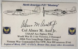 Abner M. Aust (d. 2020) Signed Autographed Business Card #2 - WWII Fight... - $25.00