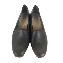 Clarks Juliet Lora Womens Black Leather Almond Toe Slip On Loafer Size 8.5 - £27.23 GBP