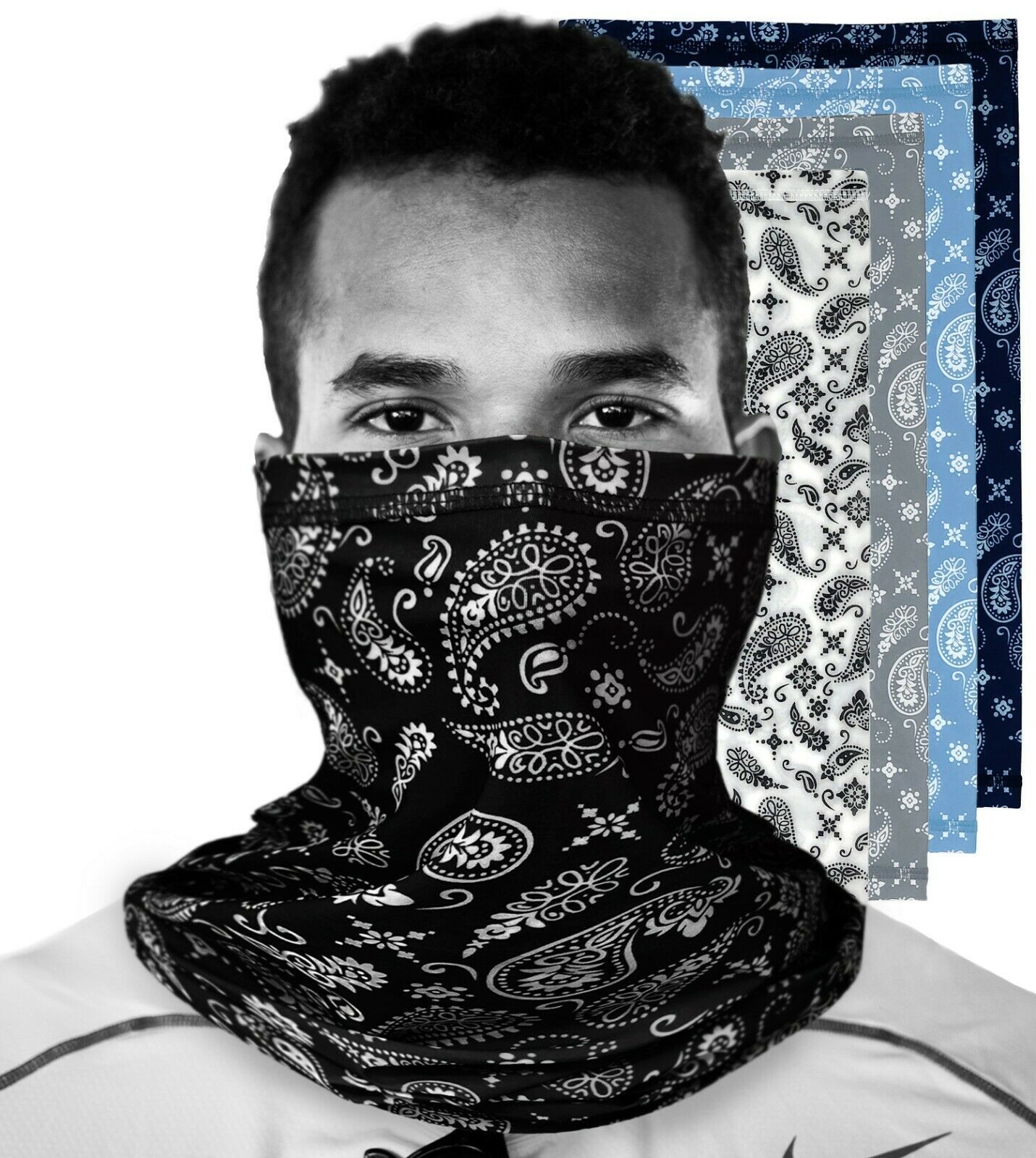 5 Color Paisley Unisex Adult Balaclava Neck Gaiter Bandanas Reusable Fac... - $6.43