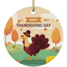 Thanksgiving Turkey Ornament Happy Giving Wild Turkey Smile Natural Ornaments - £11.70 GBP