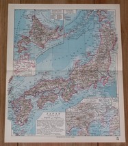 1928 Original Vintage Map Of Japan / Tokyo Yokohama Vicinity Inset Map - £17.75 GBP