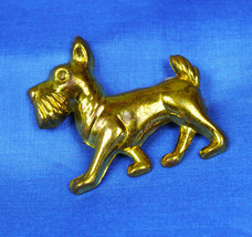 Adorable Antique Vintage 1920s 1930s Gold Tone Scottie Dog Brooch Pin - £31.37 GBP