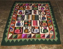Hand-weaved colorful rug from Peru, Inka Calendarium design - £180.42 GBP