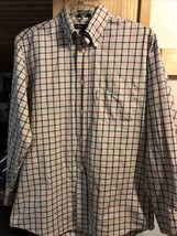 Façonnable Men’s 14.5 White Red Blue Plaid Long Sleeve Button Down Cotto... - $24.25