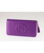 Gucci Purple Leather Soho Zip Around Wallet with Papers and Pouch - $974.90 CAD