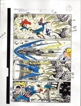 1989 Avengers 301 color guide art pg: Captain America/Fantastic Four/Tho... - $65.28