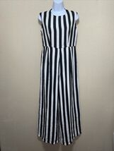 Gracia Wide Leg LONG jumpsuit romper BLACK/WHITE STRIPE SZ Small - $187.11