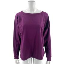J Jill Fit Womens Sweatshirt Top Size Medium Purple Solid Long Sleeve Pu... - $27.72