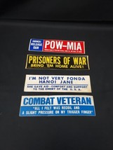 Original Vietnam Era Ca. 1970&#39;S POW-MIA Veteran Bumper Stickers Hanoi Lot Of 4 - £18.48 GBP
