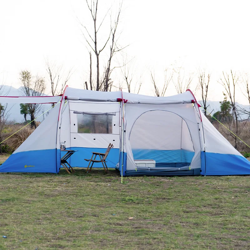 Ultralarge 5/10 Person Double-layer One Hall Two Bedroom 4 Season Campin... - £148.03 GBP+