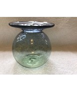 Cowdy Blown Glass Vase-3 1/2”-green On Bottom Turning Into Blue Speckles... - £22.93 GBP