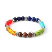 QIHE JEWELRY Multicolor 7 Chakra Healing Balance Beads Bracelet Yoga Life Energy - £8.04 GBP