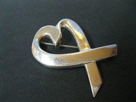 TIFFANY &amp; CO LOVING HEART Sterling Silver Paloma Picasso Brooch Pin - La... - £137.61 GBP