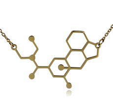 LSD Lysergic Acid Diethylamide Molecule Stainless Steel Necklace - £14.14 GBP