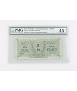 1943 New Hebrides 5 Francs CXF-45 Emergency Issue WWII Choice Extremely ... - $421.50 CAD
