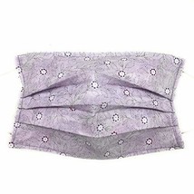 Pleated Pale Purple Lilac Face Mask, Silver Glitter Daisy Floral Flower, 100% co - £10.92 GBP