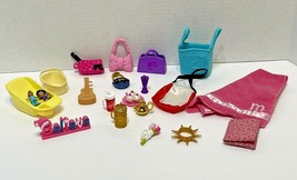 Mixed Lot of 21 Pieces of  Barbie and Fashion Doll Accesories Cups Guitar Purses - £7.58 GBP