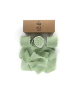 3 Rolls Handmade Fringe Chiffon Silk Ribbon 1.5&quot; X 7Yd Sage Green Ribbon... - £23.50 GBP