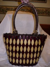 Gorgeous African Hand Made Wood Beaded Purse Made in Kenya Medium Tall Size - £49.79 GBP