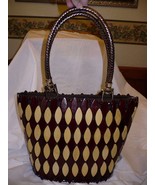 Gorgeous African Hand Made Wood Beaded Purse Made in Kenya Medium Tall Size - £48.73 GBP