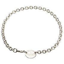 Tiffany &amp; Co. Sterling Silver &quot;Return To Tiffany&quot; Oval Tag Link Necklace 15&quot; L - £395.68 GBP