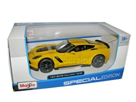 2015 Chevy Corvette Z06 Maisto 1:24 Scale Diecast Model Car Yellow NEW I... - £15.66 GBP