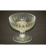 Old Vintage Ribbed Clear Glass Ice Cream / Sherbet Dessert Cup Dish - £6.98 GBP