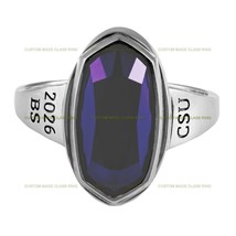 Personalized Silver 925 Women&#39;s Grace Essence Class Ring Graduation Gift for Her - £91.33 GBP