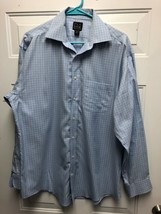 Mens Jos.A.Banks Traveler Dress Shirt, Lt Blue Checked, 15 1/2 - 34 - $24.74