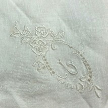 Vintage Embroidered Handkerchief Hanky Small Embroidered Floral Wreath S... - £11.21 GBP