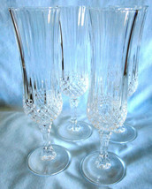 Crystal Cristal d&#39;Arques Longchamp Fluted Champagne Goblet set of 4 - £12.51 GBP