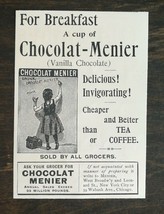 Vintage 1895 Chocolat Menier Breakfast Drink Original Ad 1021 - $6.64
