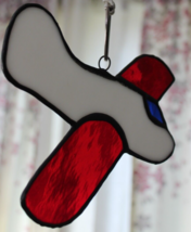 Vintage Stained Glass Airplane Window Suncatcher - £19.45 GBP